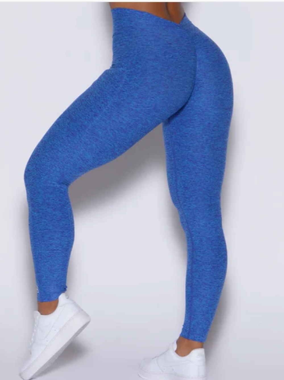 Bombshell Sportswear Blue High-Waist V-Back Leggings with Side Pocket - Picture 2 of 2